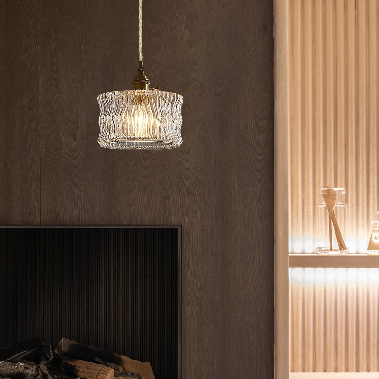 Snygg glas skärm hängande lampa Carvallo