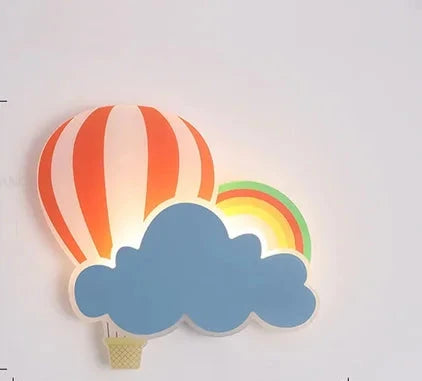 KidsCloud - LED Nattlampa med Moln och Luftballongdesign – Vägglampa Carvallo