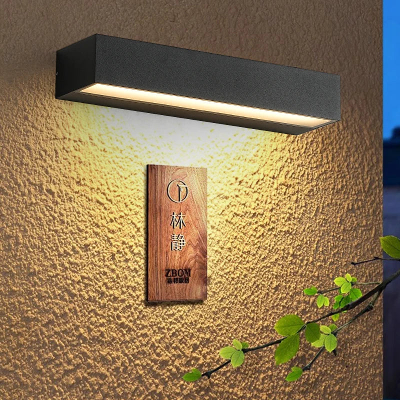 Carvallo LED Utomhusvägglampa | Modern & Energieffektiv | Vattentät & Hållbar | 30 cm Svartglasdesign Carvallo