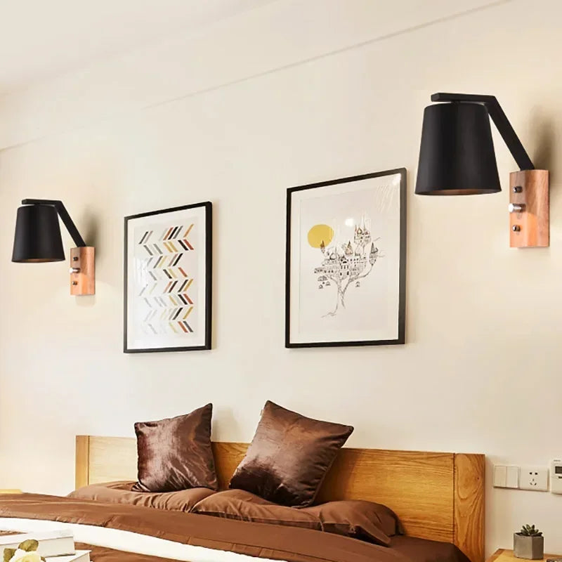 WoodFlex - Modern Trä Vägglampa med Svängbar Arm Carvallo