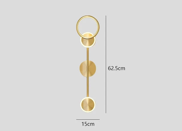 GlowCraft – Modern LED Vägglampa i Guld för Vardagsrum & Hall Carvallo