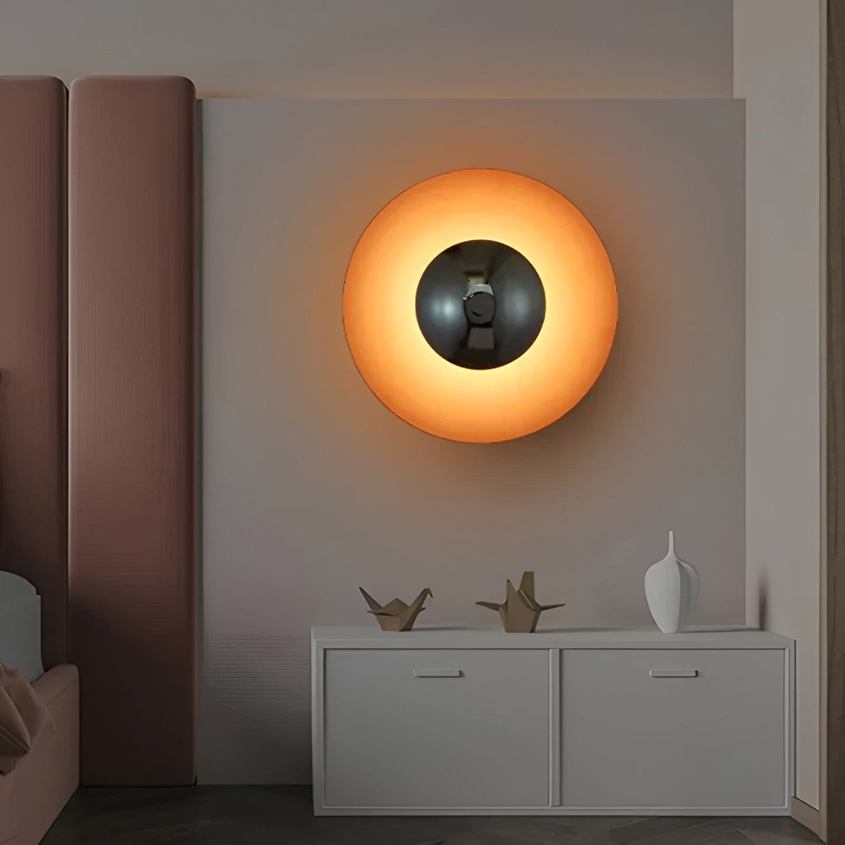 Rund LED Vägglampa – Modern Design med Mjuk Belysning Carvallo