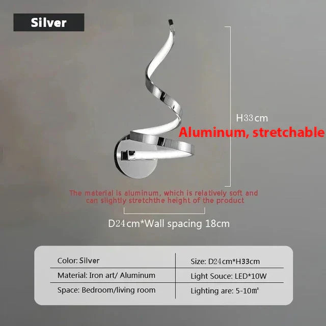 LumiSpiral - LED Vägglampa med Modern Design Carvallo