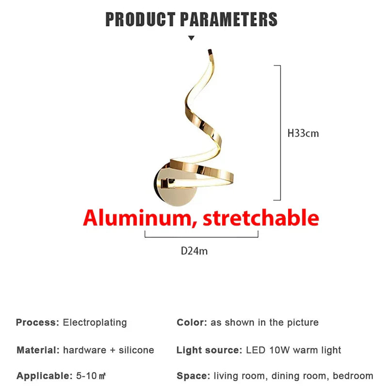 LumiSpiral - LED Vägglampa med Modern Design Carvallo