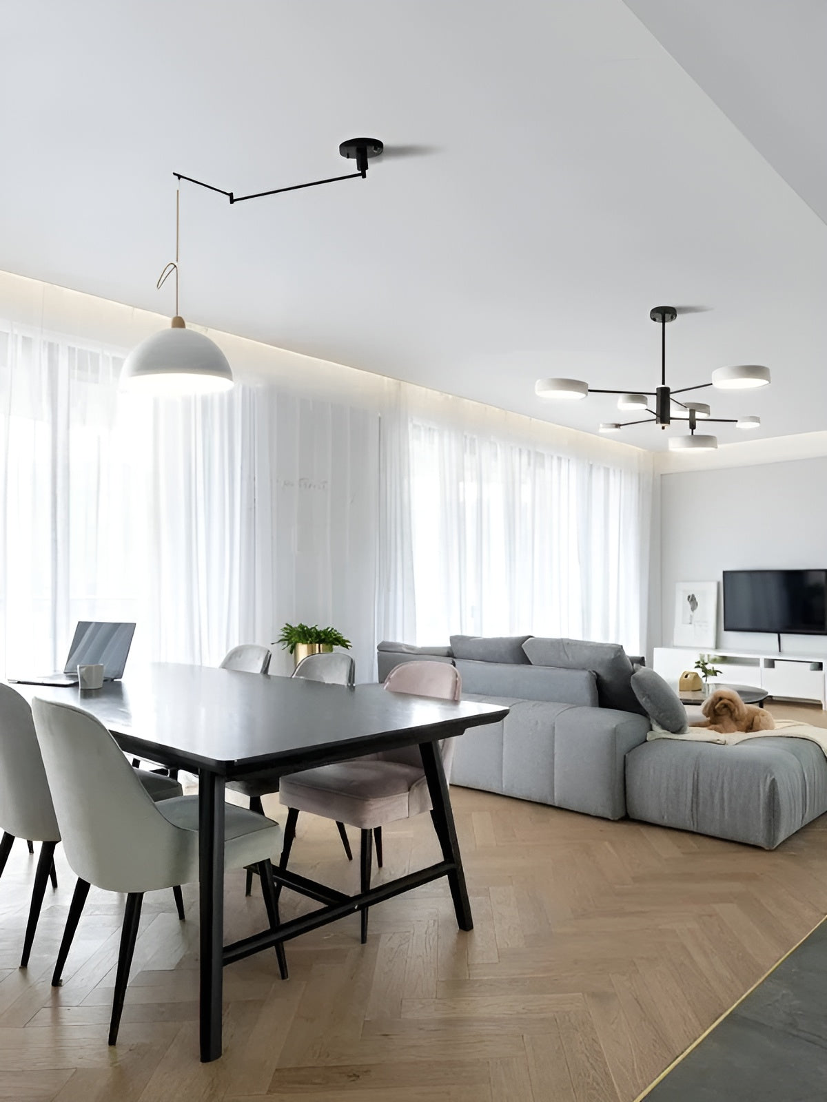 LuxeSwing Light - Nordisk Justerbar LED- Taklampa med Svängarm Carvallo