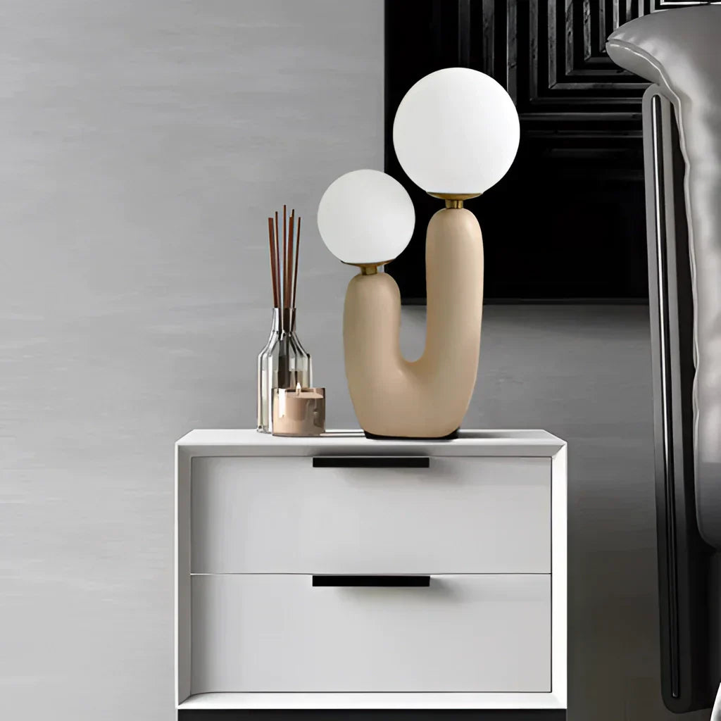 Modern Kaktus-design bordslampa – Touch-kontroll, mjölkgolvkulor, LED-belysning för vardagsrum eller sovrum Carvallo