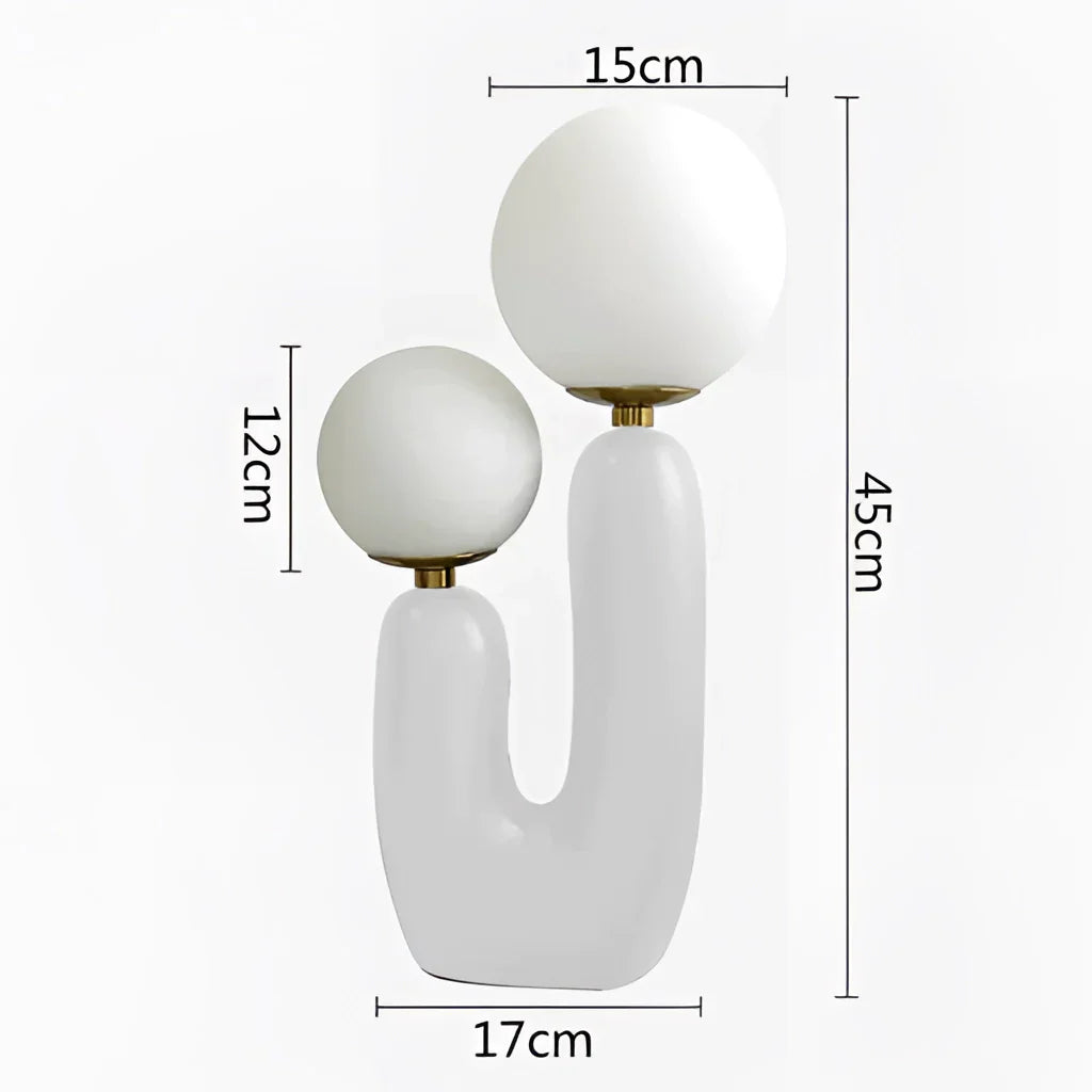 Modern Kaktus-design bordslampa – Touch-kontroll, mjölkgolvkulor, LED-belysning för vardagsrum eller sovrum Carvallo