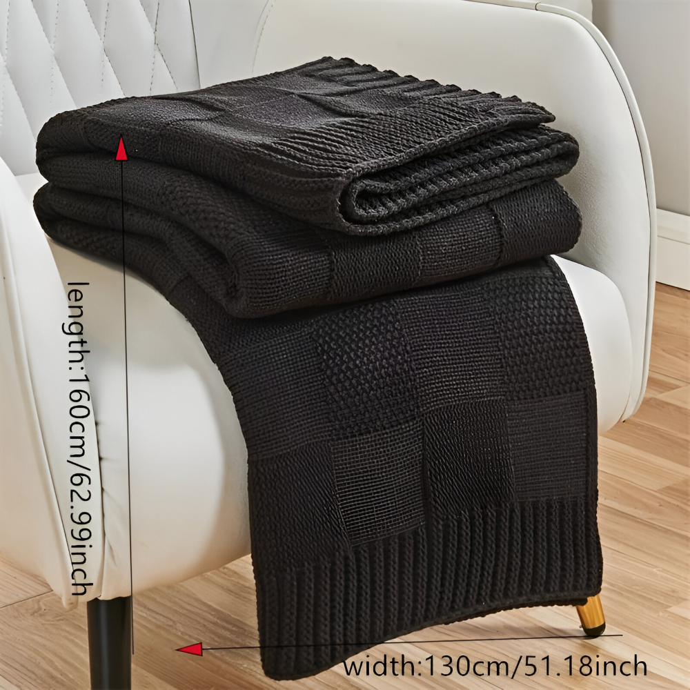 MonoWeave Pläd – Elegant Stickad Filt Hemnix