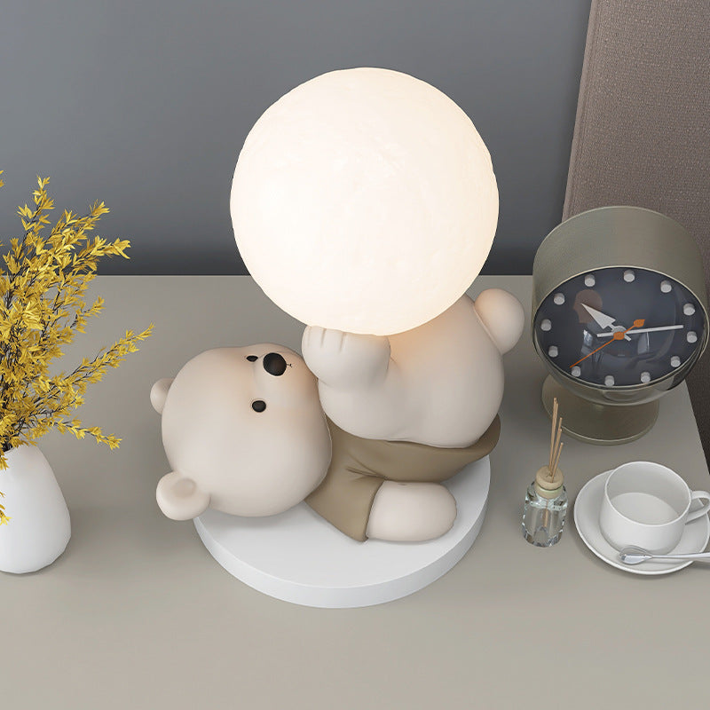 Teddy Bear Touch Lamp med Månljus Glöd Carvallo