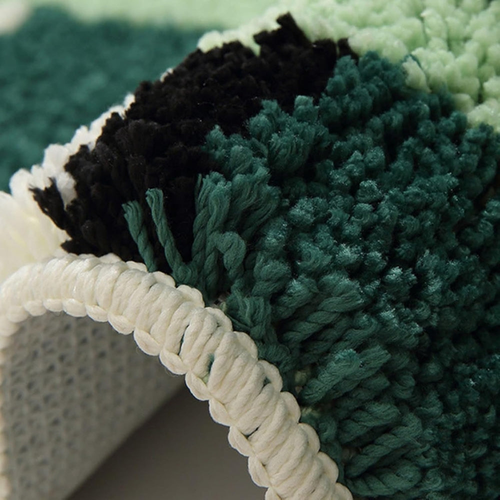 Mossgrön Geometrisk Flock Badmatta Carvallo