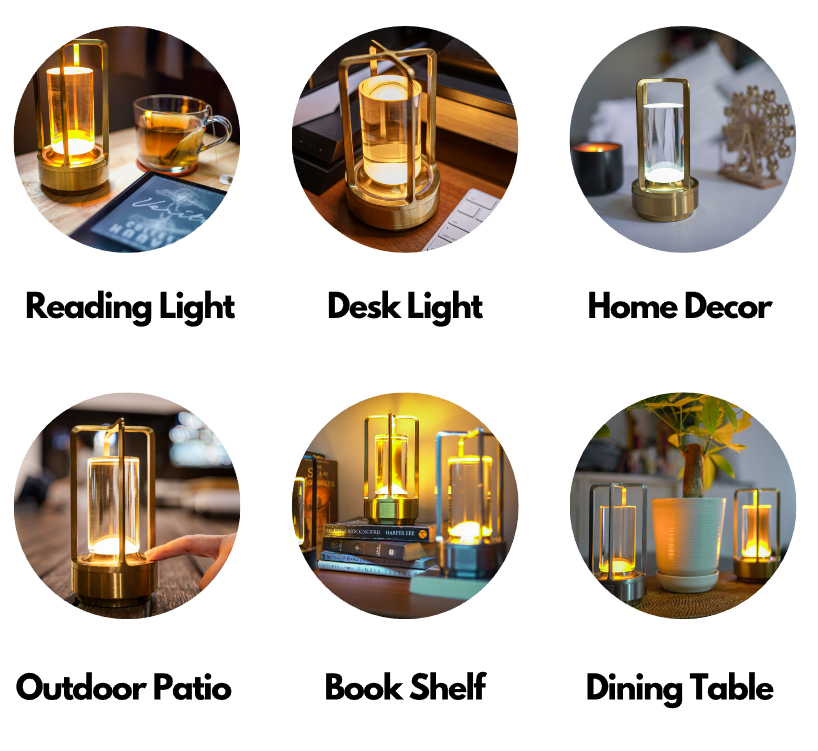 RoyaleGlow Trådlös Kristall Lampa – Nutida & Modern Bord Accent Carvallo