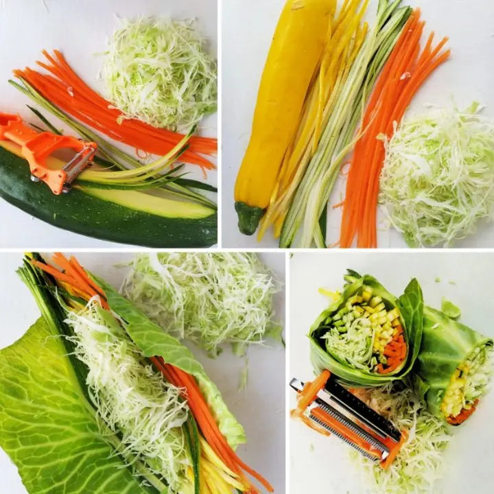 Multifunktionell skalare – Verktyg med dubbla eggar för jämn och tandad skivning MILA Sverige