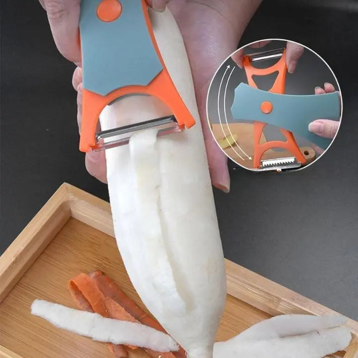 Multifunktionell skalare – Verktyg med dubbla eggar för jämn och tandad skivning MILA Sverige