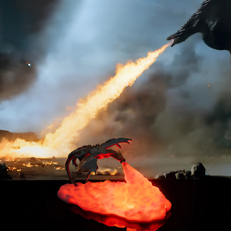 3D-tryckt drak-nattlampa för fantasisk heminredning Carvallo