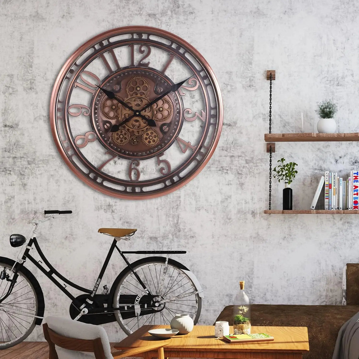 Antik Kontorsväggklocka Vintage Industriell Design 21 Tum Carvallo