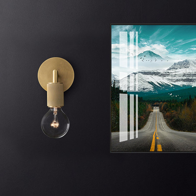 Bare Bulb Metall Vägglampa Fyrkantigt Arm En Lampa Inomhus Carvallo