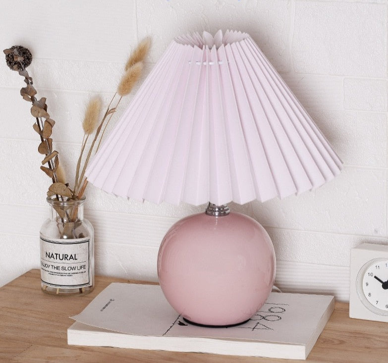 Keramisk Nattlampa med Textilskärm och Modern Design 24 x 27 x 12 cm Carvallo