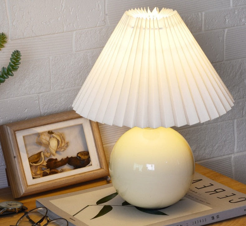 Keramisk Nattlampa med Textilskärm och Modern Design 24 x 27 x 12 cm Carvallo