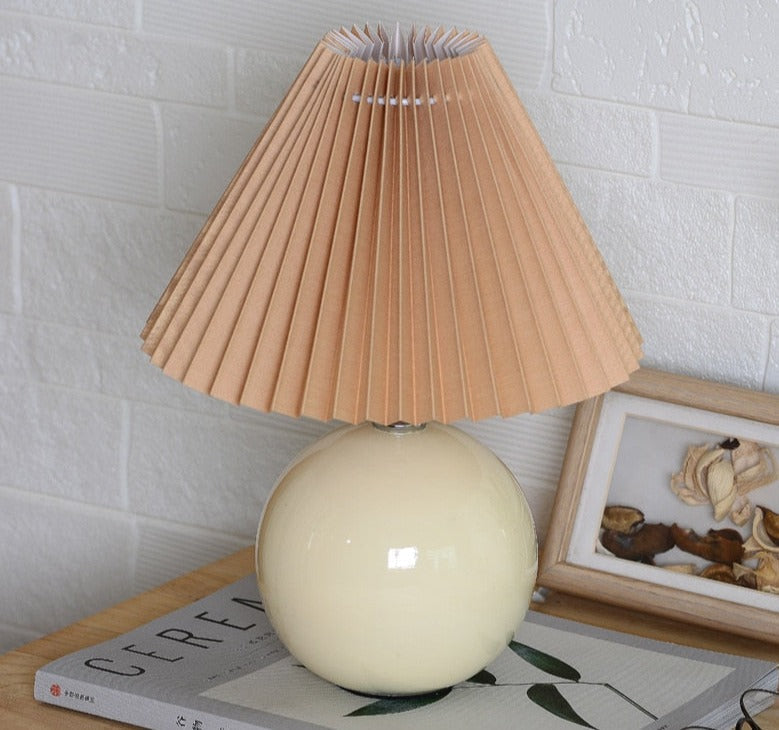 Keramisk Nattlampa med Textilskärm och Modern Design 24 x 27 x 12 cm Carvallo