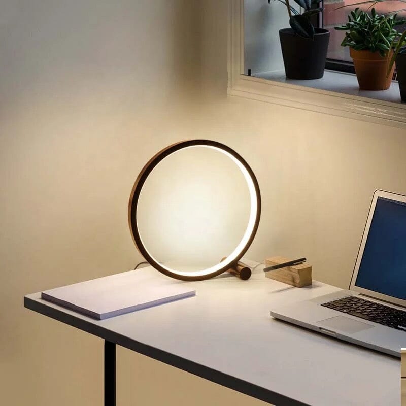 Circle LED Touch Lamp Metall Akryl Modern Skrivbordslampa Carvallo