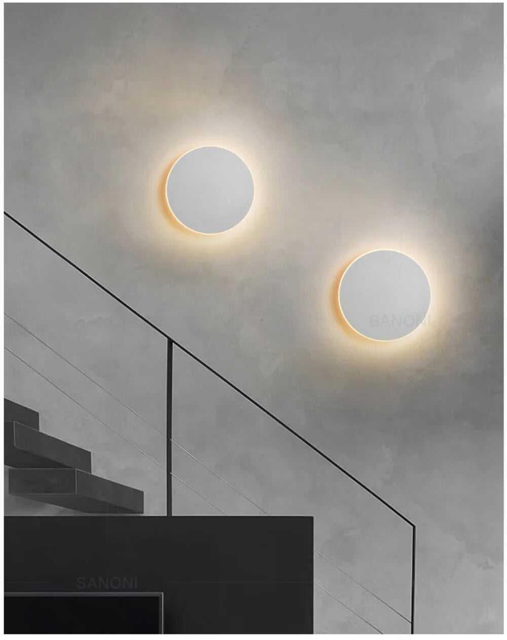 Samtida Rund LED Vägglampa för Modern Heminredning Carvallo