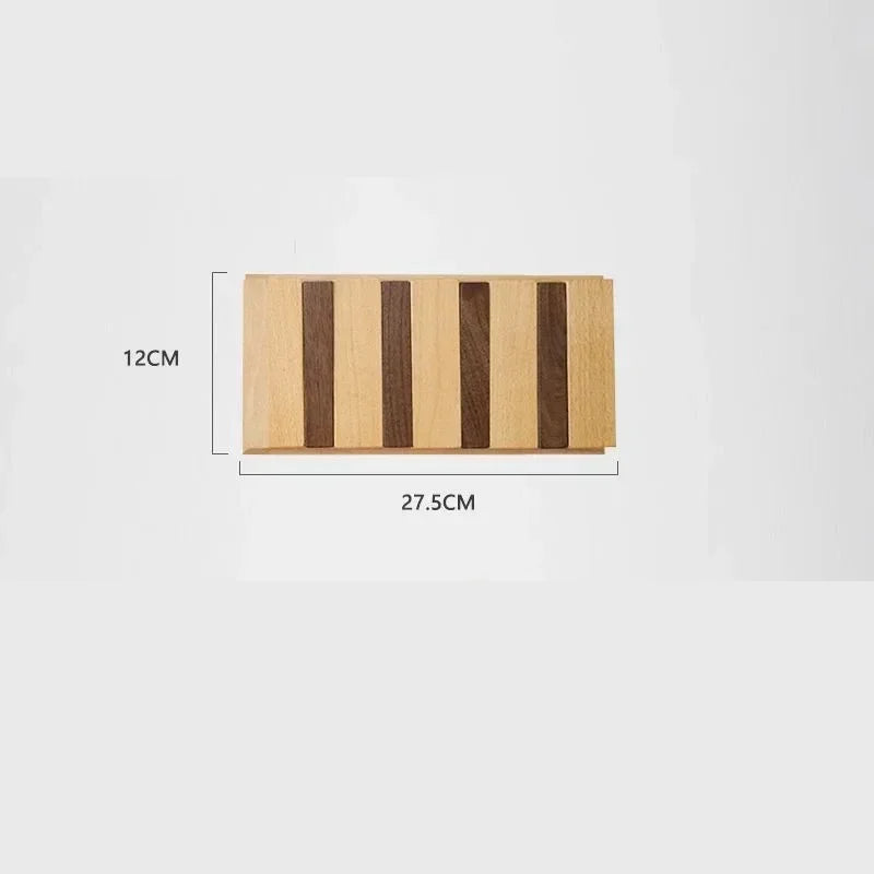 Kreativ Väggkrok Ställ Solid Trä Ingen Borrning Entré Organisatör Carvallo