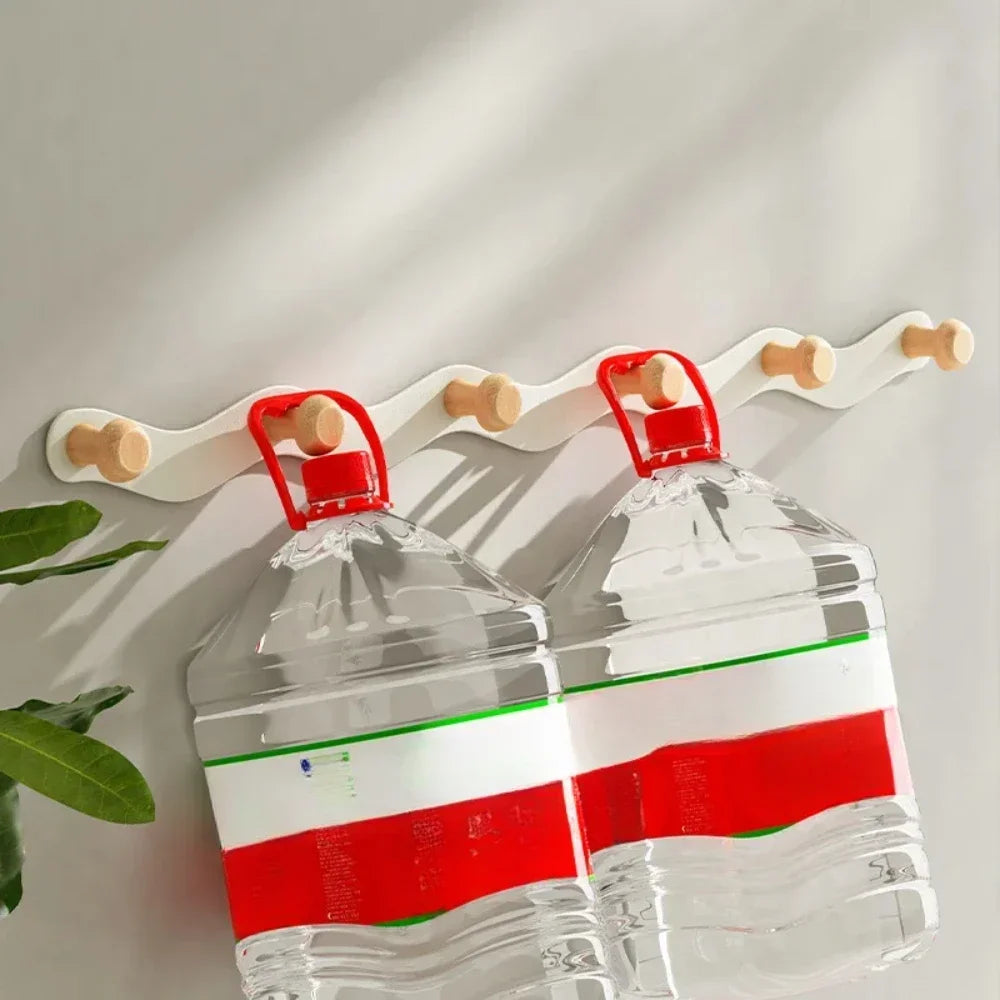 Wave Wall Hook | 11.8 x 2 in | No-Drill Adhesive Coat Rack | Modern Space-Saving Organizer | Brick by Brick Carvallo