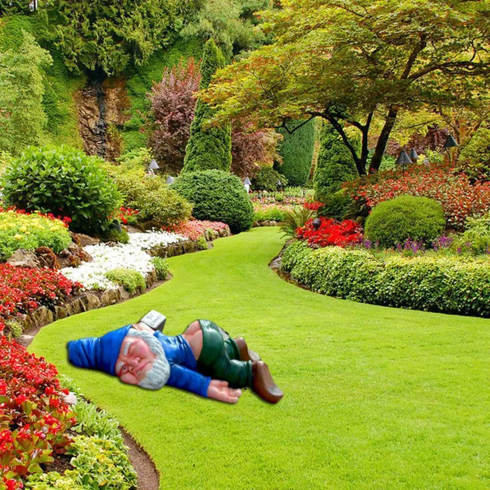 Drunken Gnome Trädgårdsstaty Kreativ Harmsmycke 13x9 cm Carvallo