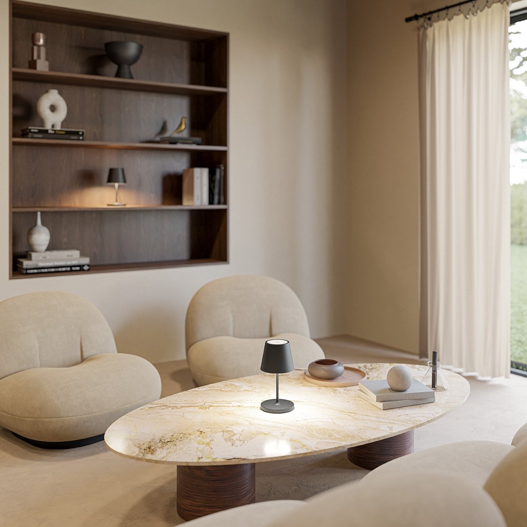 Elegant LED Bordslampa med Touch Dimmer och Varm Vit Ljus Carvallo