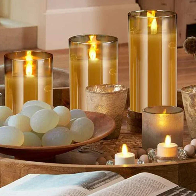 Flameless LED-ljussättning med fjärrkontroll som flimrar Carvallo