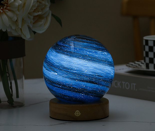Glass Moon Sphere Night Light För Heminredning Atmosfär Carvallo