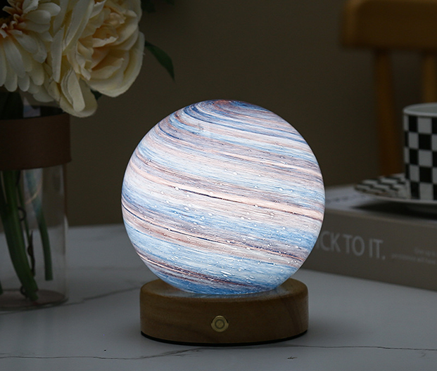 Glass Moon Sphere Night Light För Heminredning Atmosfär Carvallo