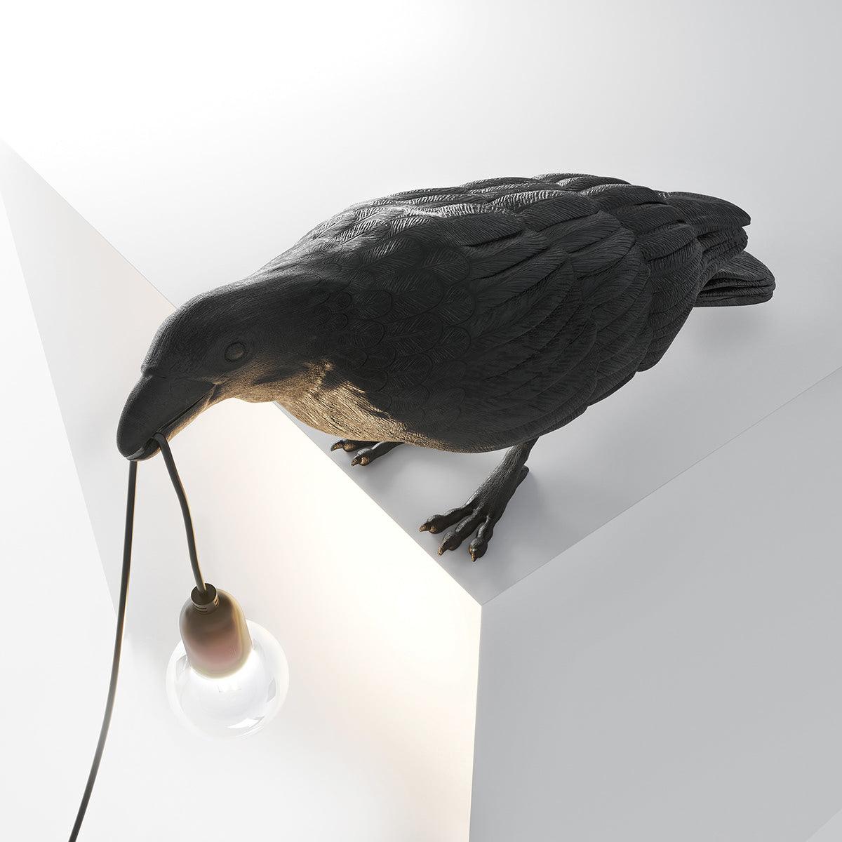 Gothic Raven Lamp Resin Bird - Vintage charm & dark elegance Carvallo