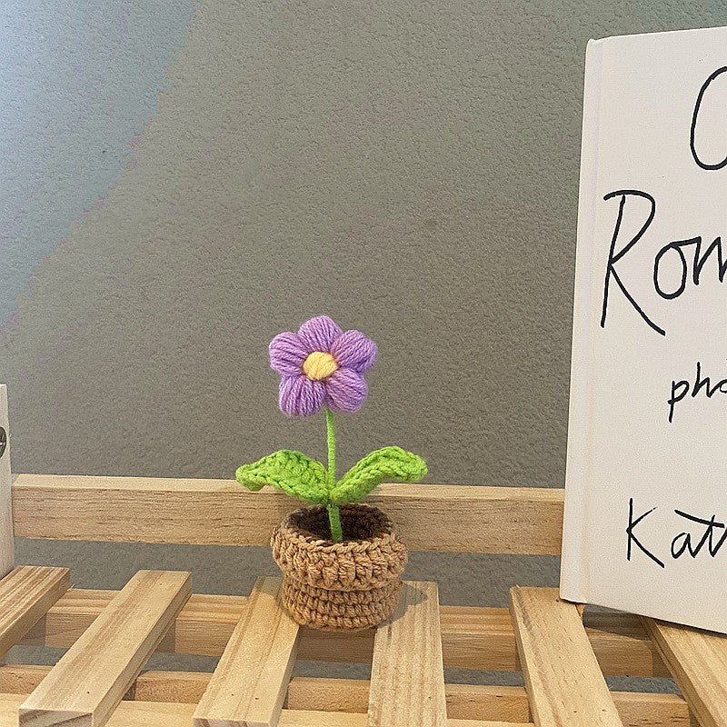 Crochet Blomkruka Dekoration Med Keramisk Bas Carvallo