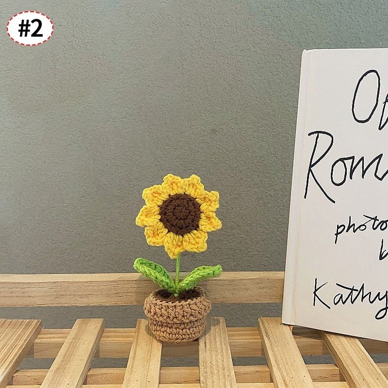 Crochet Blomkruka Dekoration Med Keramisk Bas Carvallo