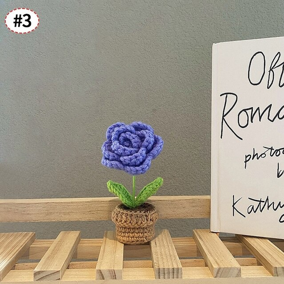 Crochet Blomkruka Dekoration Med Keramisk Bas Carvallo