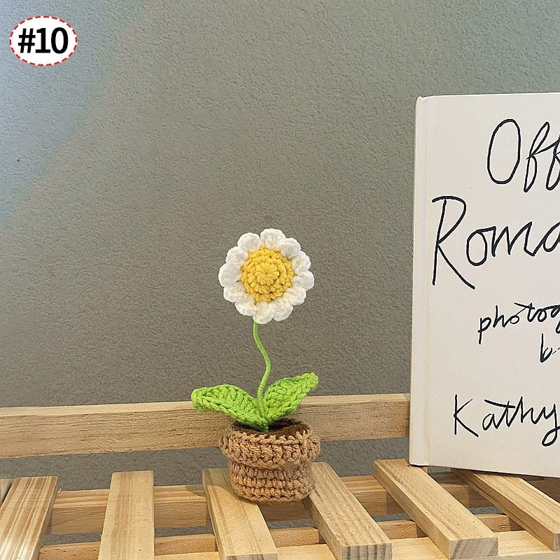Crochet Blomkruka Dekoration Med Keramisk Bas Carvallo