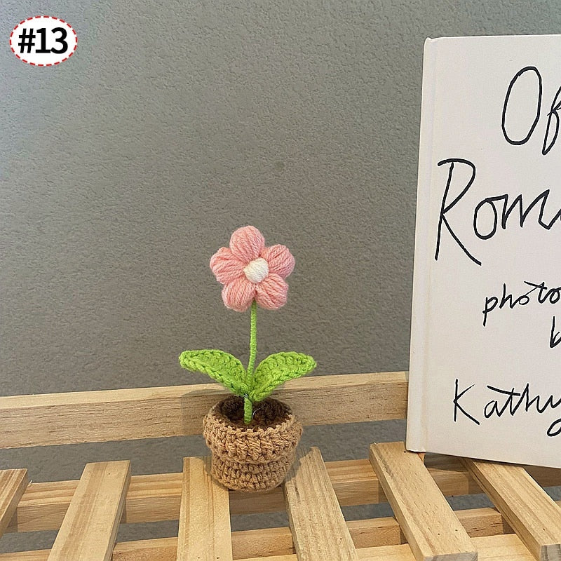 Crochet Blomkruka Dekoration Med Keramisk Bas Carvallo