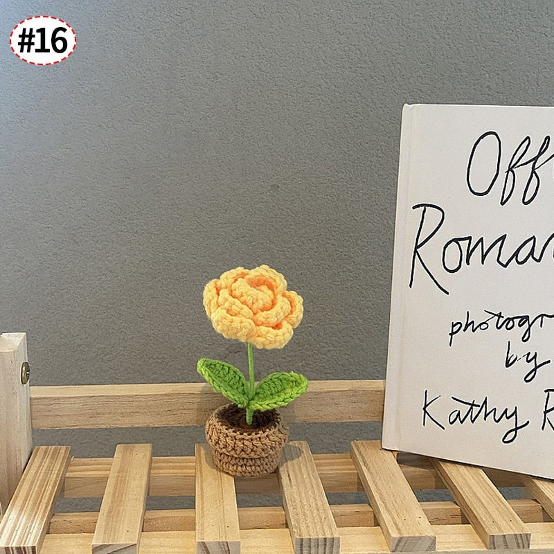 Crochet Blomkruka Dekoration Med Keramisk Bas Carvallo