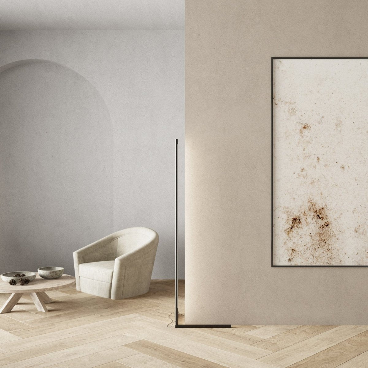 LED Golvlamps med fjärrkontroll för justerbart stämning Carvallo