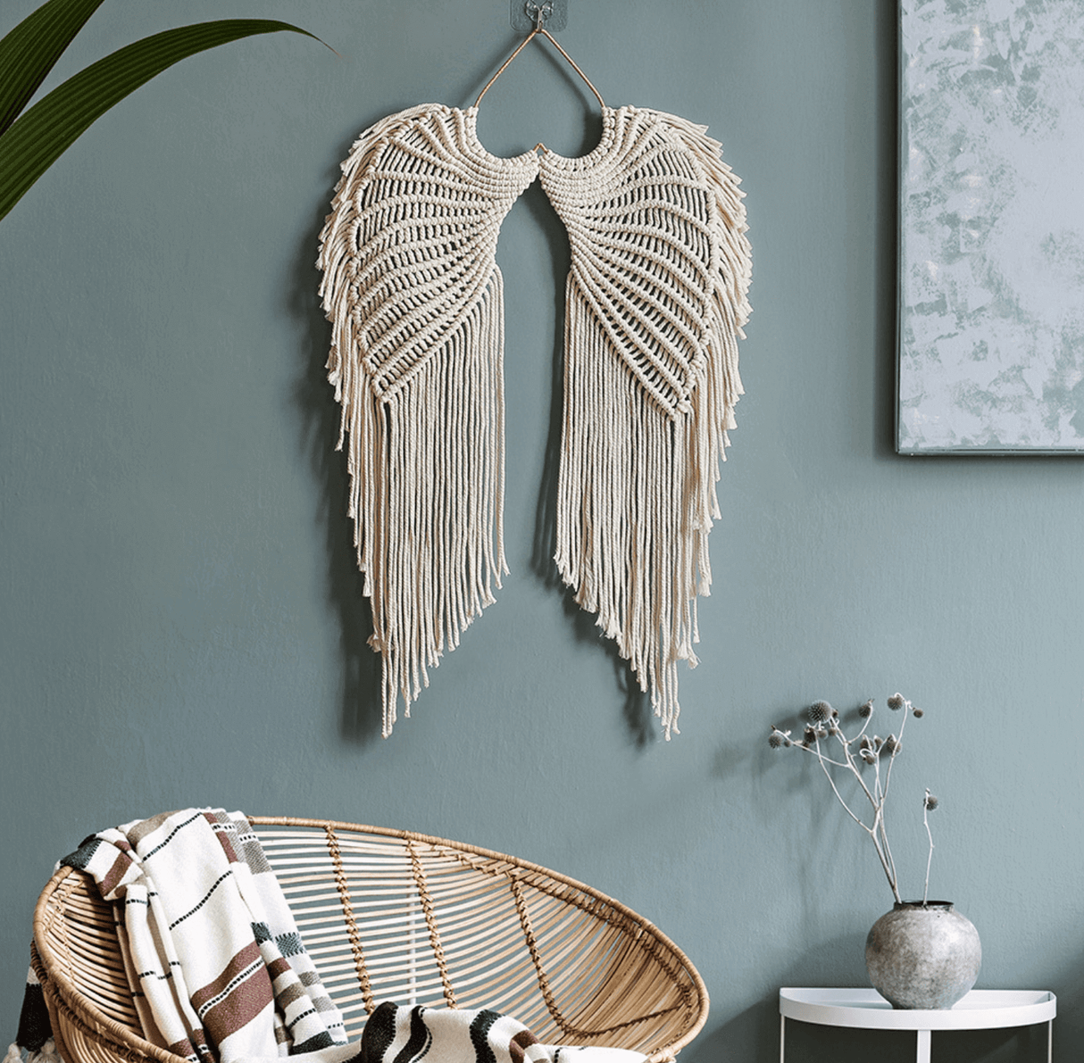 Macrame Änglavingar Väggdekoration för Boho Rum Stil Carvallo
