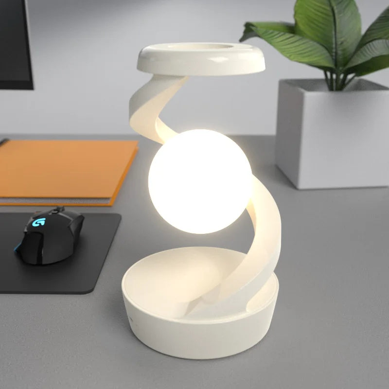 Minimalistisk spiralbordslampa med lysande sfärdesign Carvallo