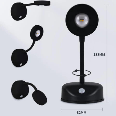 Lumora Motion Spotlight - Trådlös 360° Rotating LED med Rörelsesensor Carvallo