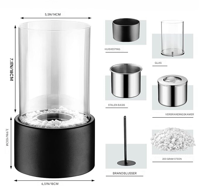 Klassisk oljelampa med öppen låga Carvallo