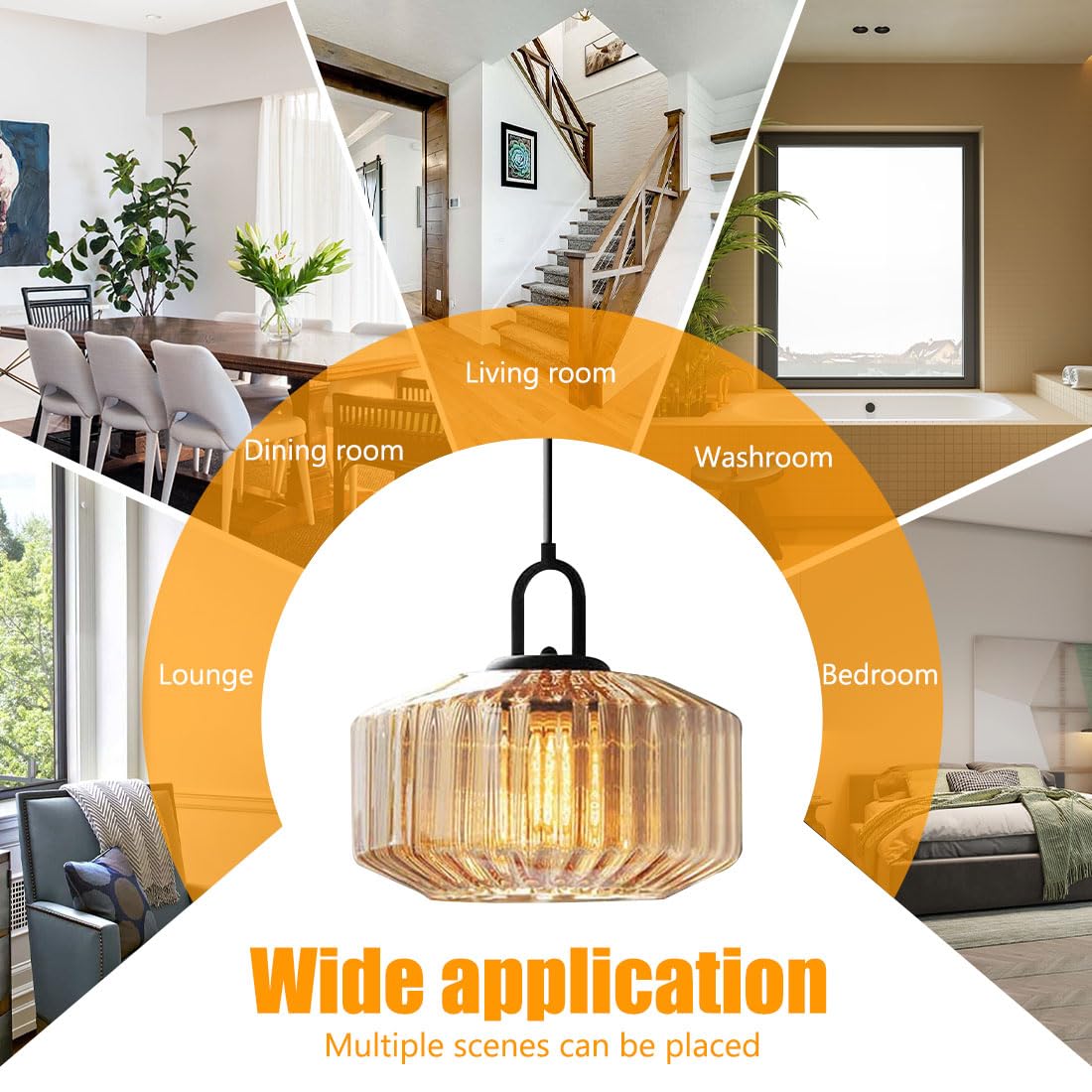 Pendellampa med randig grön glasbas Carvallo