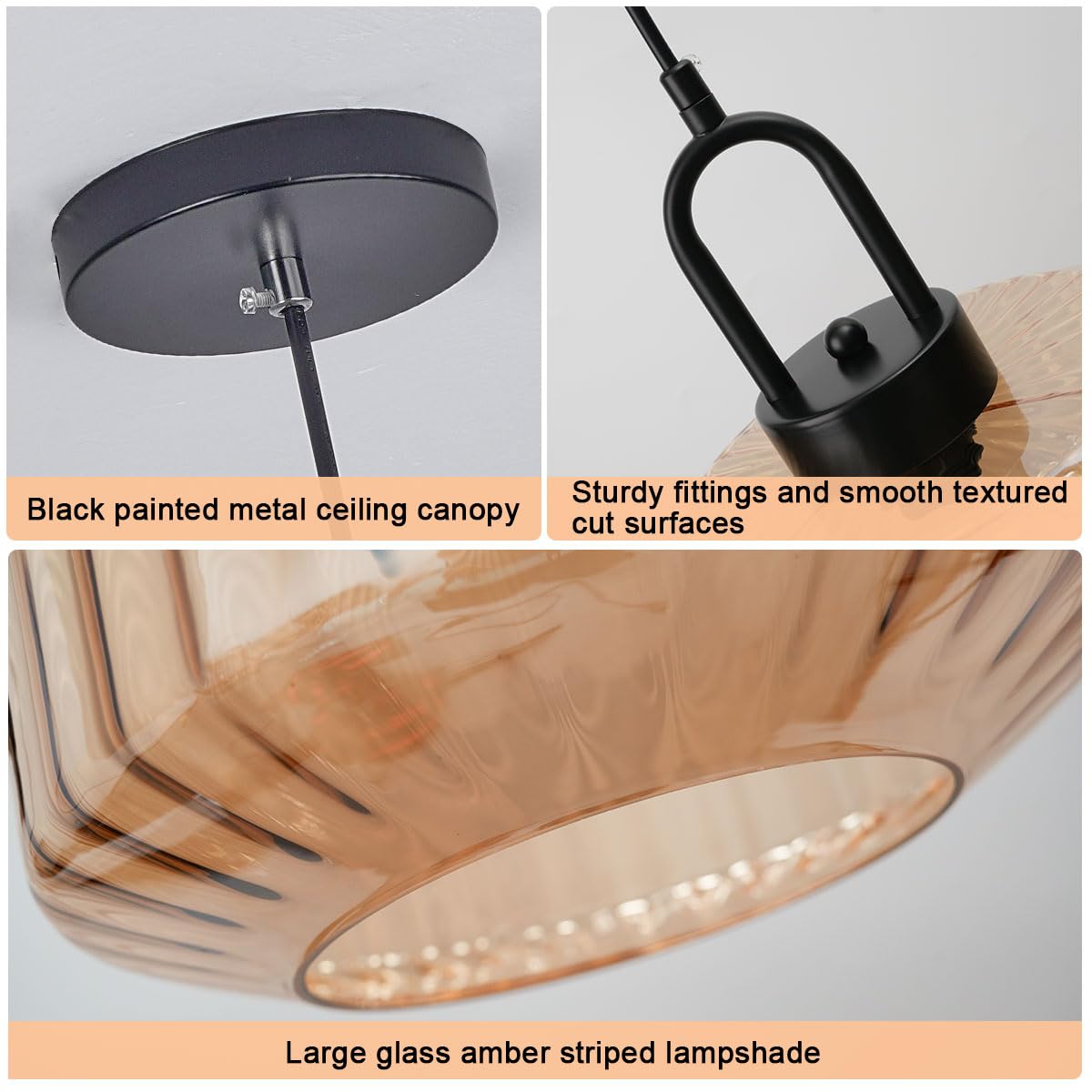 Pendellampa med randig grön glasbas Carvallo