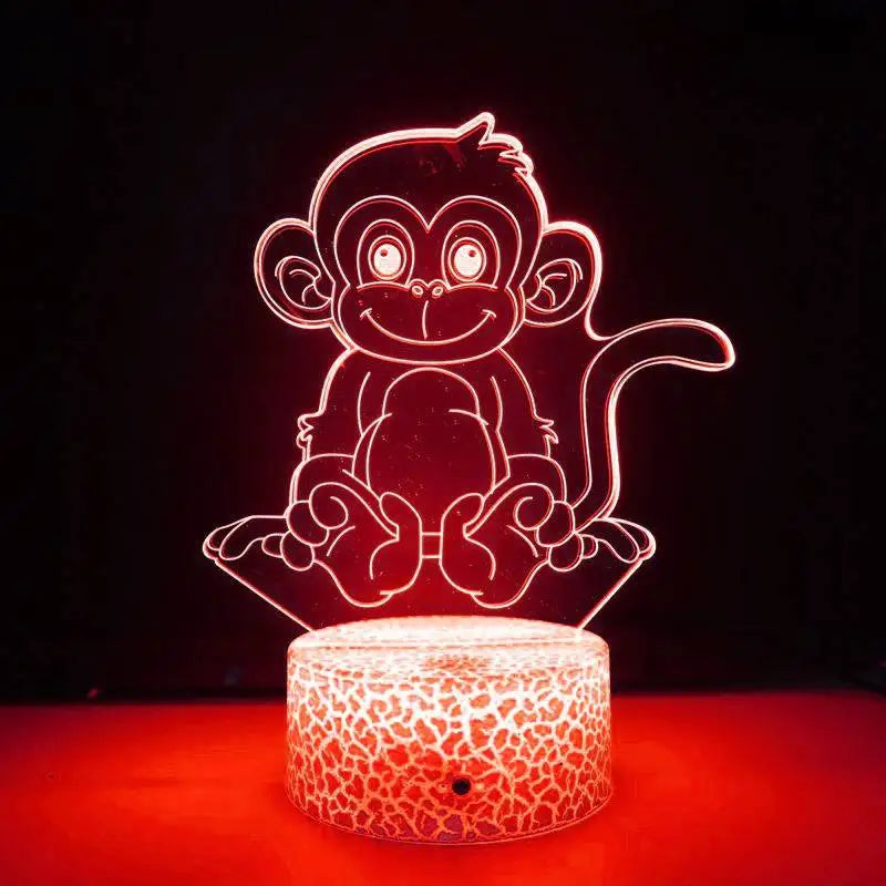 LumiMonkey - 3D LED Nattlampa med Färgförändring och Optisk Illusion Carvallo