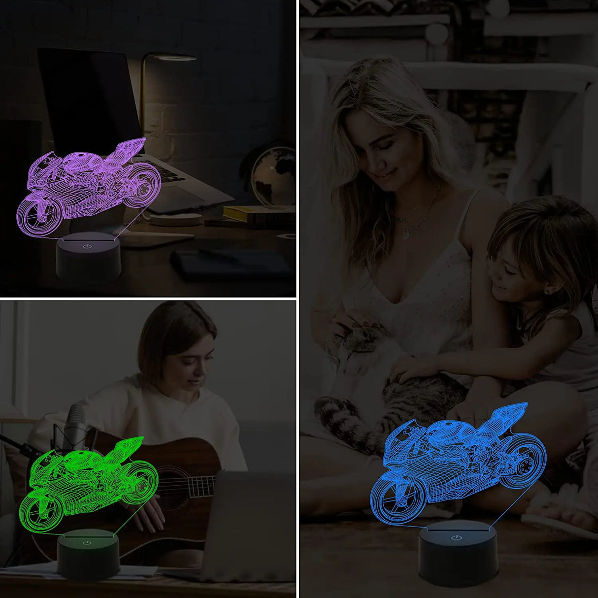 LumiBike - 3D LED Nattlampa med Motor Design för Bikers och Barnrum Dekoration Carvallo