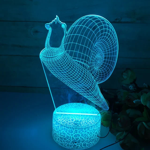 GlowSnail - 3D LED Nattlampa med Färgändring och Dimbart Läge Carvallo