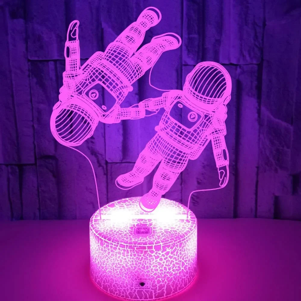 LumiAstro - 3D LED Astronaut Nattlampa med Färgförändring för Barnrum & Dekoration Carvallo